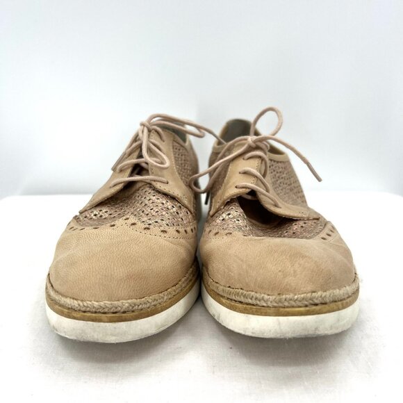 Tamaris Beige Leather Oxford Lace Up Shoes Women's EU 41 US 9.5 - Picture 5 of 9